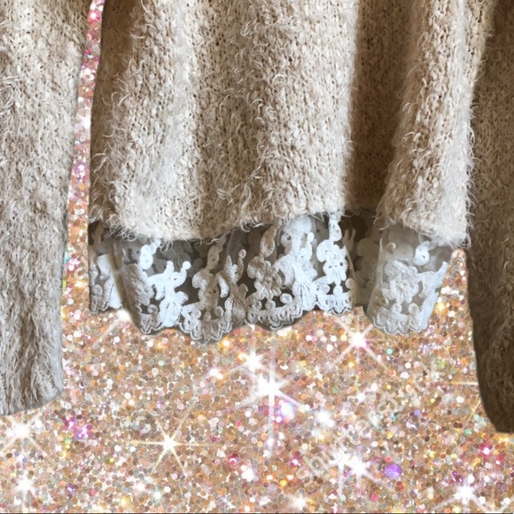 fuzzy lace trimmed sweater - Picture 2 of 3